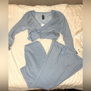 Camille Wrap Top and Flare Leggings Set